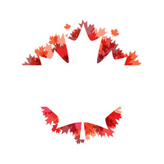 Happy Canada Day poster. 1st july. Vector illustration greeting card. Canada Maple leaves on white background