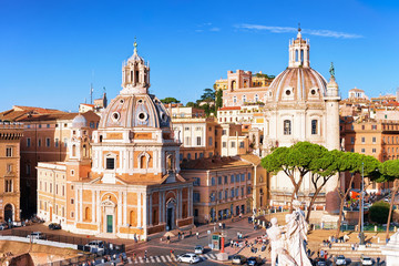 Santa Maria Loreto and Chiesa Nome Maria Church Trajan Forum