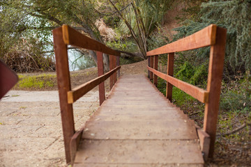 Quiet and peaceful Franklin Canyon hike in Beverly Hills, California. The park located near Benedict Canyon at the eastern end of the Santa Monica Mountains.