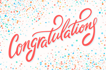 Congratulations card. Hand lettering