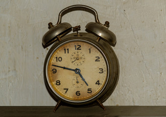 Antique clock alarm clock close-up