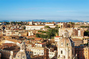 Cityscape of Rome Santa Maria Loreto and Nome Maria Church