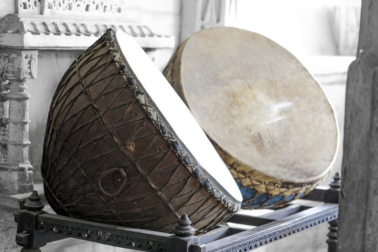 Indian Vintage Musical Instrument Nagada Dhol