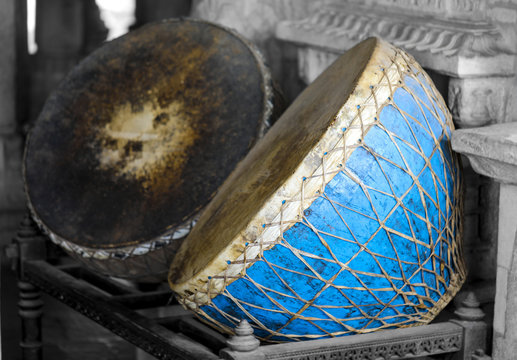 Indian Vintage Musical Instrument Nagada Dhol