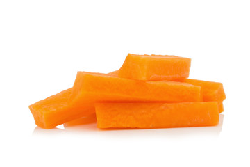 Carrot sticks isolated on white background