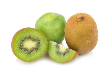 kiwi fruit half sliced isolated on white background