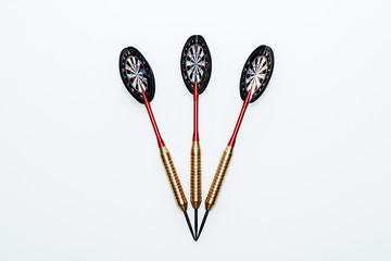 Three darts isolated on white background