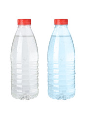 Naklejka premium water bottles on white background
