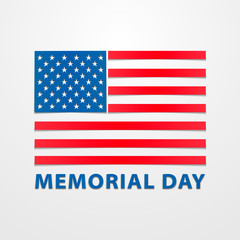 Memorial day. Paper strip. Shadow. Flag.