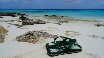 Flip-Flops on the beach of Bonaire