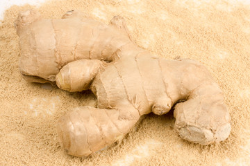 Ginger root isolated on white background