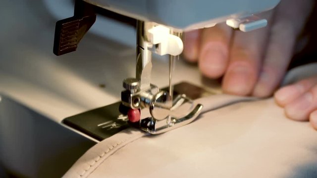 Working with sewing machine
