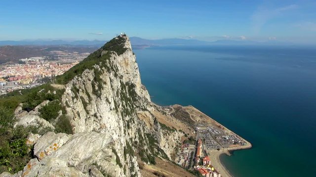 View of the Rock of Gibraltar from Above