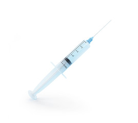 syringe on a white background 3D illustration, 3D rendering