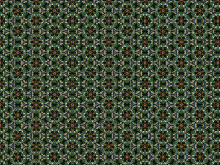 Christmas background of Christmas tree branches with green heart-shaped toys