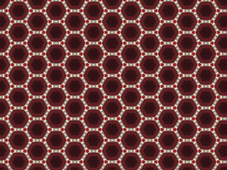 burgundy leather background with a red hexagon star and a hexagon shape