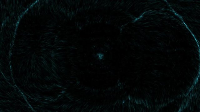Blue circular motions in a dark background