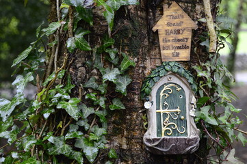 Magic fairy house in fairy-tale village in Bunratty Castle