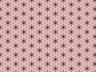 Background fabric star green flowers leaves red pattern pink