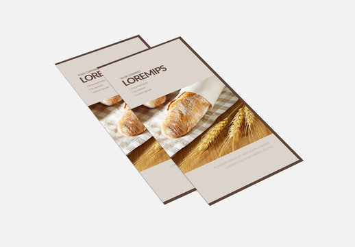 Trifold Brochure Layout With Brown Border