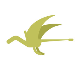 Pterosaur dinosaur isolated. Ancient animal. Dino prehistoric monster. Beast is Jurassic period. Vector illustration. © maryvalery