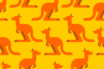 Kangaroo pattern seamless. Australia animal background. Vector illustration