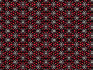 background abstract black red rhombus gold pattern star made of small artificial stones