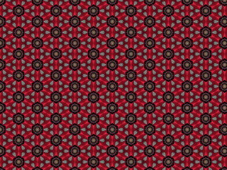 background abstract red black star and flower gold pattern heart shape