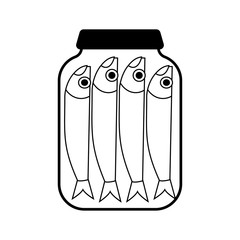 Canned fish isolated. seafood tin. Vector illustration