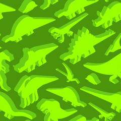 Dinosaurs seamless pattern. Dino texture. Prehistoric monster lizard background. Ancient animal cartoon style. Childrens cloth ornament. Vector illustration