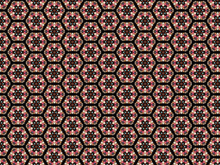 hexagon shaped coral gemstone background pink purple turquoise red light green