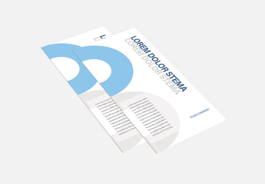 Trifold Brochure Layout with Circular Design Elements