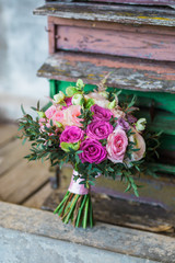 wedding bouquet with pink flowers