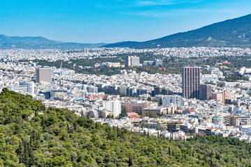 Fototapeta na wymiar Aerial beautiful cityscape view of Athens. Greece.