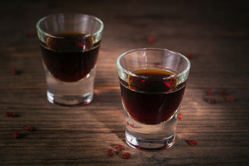 Herbal bitter liqueur with different natural ingredients.