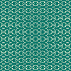 Obraz premium Green Geometric pattern in repeat. Fabric print. Seamless background, mosaic ornament, ethnic style. 
