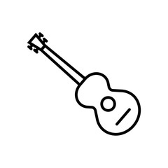 acoustic guitar black line vector icons