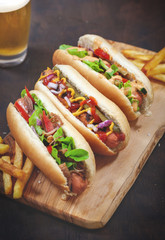 Hot Dog With a Glass of Beer