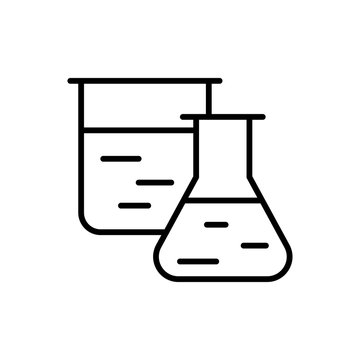 chemical vessels black line vector icons