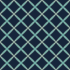 Green Geometric pattern in repeat. Fabric print. Seamless background, mosaic ornament, ethnic style. 