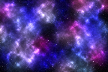 Obraz na płótnie Canvas Large cluster of stars. Colorful nebula. Space abstract background