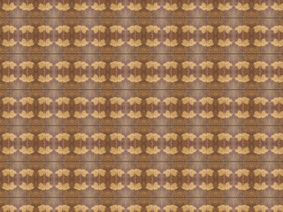 abstract wooden wall with a repeating pattern of a sunflower
