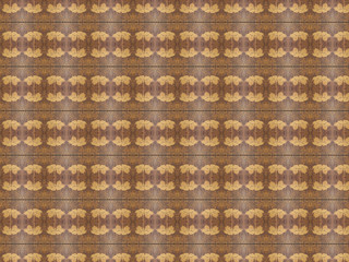 abstract wooden wall with a repeating pattern of a sunflower