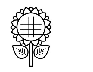 ひまわり大模様(線画)
