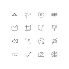 Interface linear thin icons set. Outlined simple vector icons