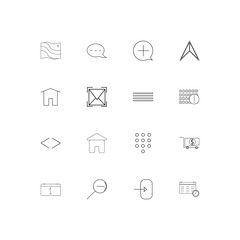 Interface linear thin icons set. Outlined simple vector icons