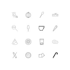 Food And Drink linear thin icons set. Outlined simple vector icons