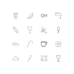 Food And Drink linear thin icons set. Outlined simple vector icons