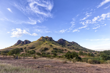 The dramatic Wewo Dhacatung mountain in the arid part of Flores, Indonesia.