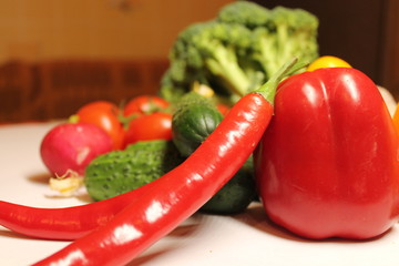 Large collection fruits and vegetables. Healthy foods. Top view